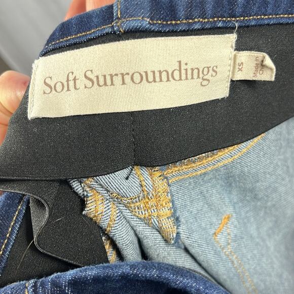 Soft Surroundings The Ultimate Flared Jeans‎ in Dark Blue Wash. - Picture 9 of 10